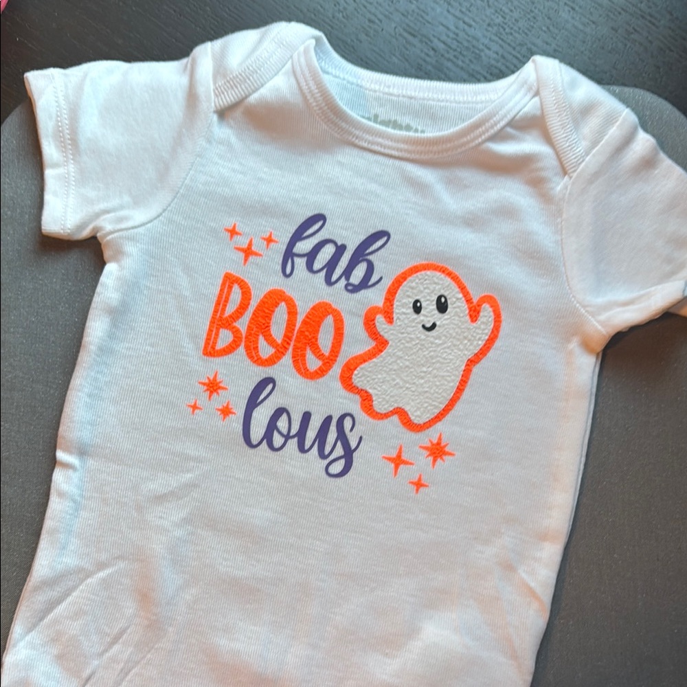Fab BOO Lous Ghost Baby Onesie 3-6 months new unisex Halloween baby gift